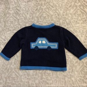 Baby GAP cotton cardigan navy car boys 6-12 MONTHS